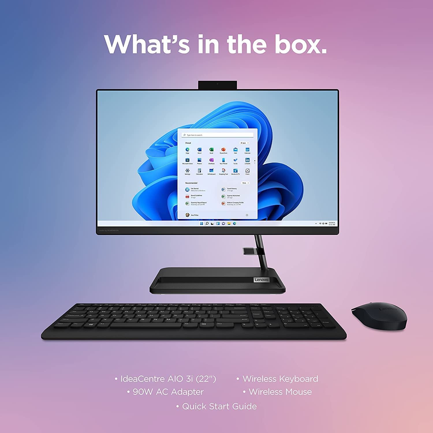 Lenovo Newest IdeaCenter 22" FHD WVA AIO Desktop, 12th Gen Intel i3-1220P 10-Core, 16GB DDR4 256GB NVMe SSD, Intel UHD Graphics, WIFI 6, HDMI, Webcam, RJ-45, Win11 Home