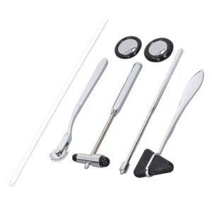 5PCS Neurological Hammer Set, Ergonomic Handle, Stainless Steel, Mainly with a Stethoscope Hammer to Strike Various Parts