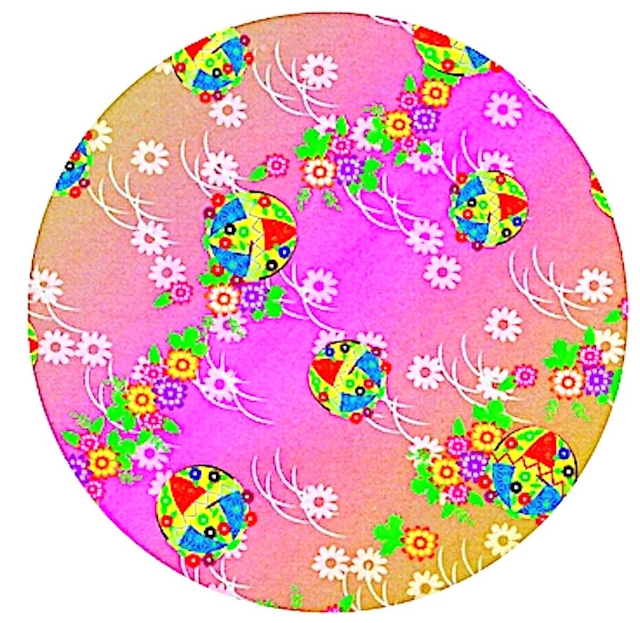 KUDOS.JP Envelope Seals Japanese Pattern Round Stickers - Gift Packing Decorative Label 48 Pcs (Cherry Blossoms)