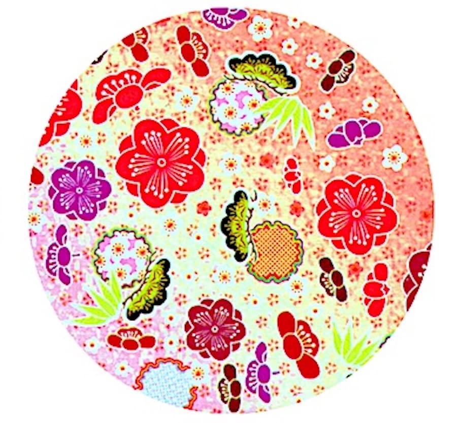 KUDOS.JP Envelope Seals Japanese Pattern Round Stickers - Gift Packing Decorative Label 48 Pcs (Cherry Blossoms)