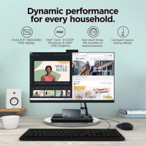 Lenovo Newest IdeaCenter 22" FHD WVA AIO Desktop, 12th Gen Intel i3-1220P 10-Core, 16GB DDR4 256GB NVMe SSD, Intel UHD Graphics, WIFI 6, HDMI, Webcam, RJ-45, Win11 Home