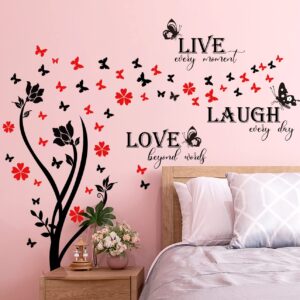 Buiory Laugh Live Love Wall Decals Inspirational Wall Quotes Stickers Vinyl Motivational Affirmation Classroom Wall Art for Bedroom Living Room Decor