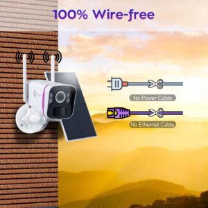 XMARTO 100% Wire-Free 10CH Solar Home Security Camera System Wireless, 8-Set 2K 4MP Wireless Camera Kit with 8PCS Wire-Free Solar Security Camera(All-Weather Solar Charge, AI Motion Detection)