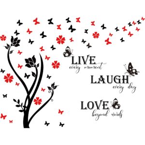 buiory laugh live love wall decals inspirational wall quotes stickers vinyl motivational affirmation classroom wall art for bedroom living room decor