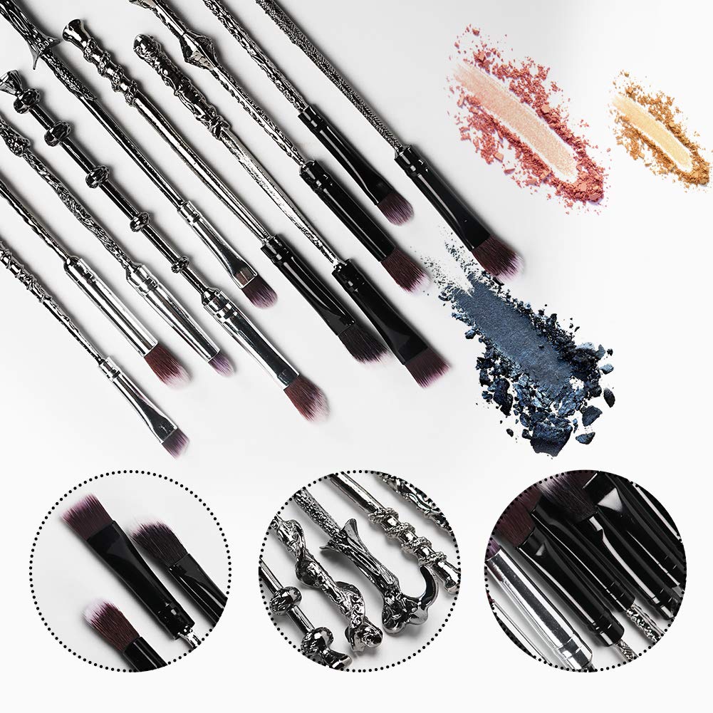 Wand Makeup Brushes Set - ARALOR 10pcs Wand Set Makeup Brushes for Women