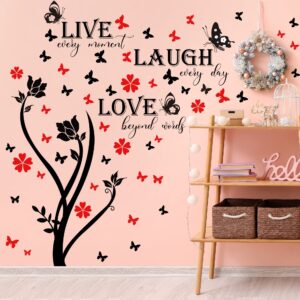 Buiory Laugh Live Love Wall Decals Inspirational Wall Quotes Stickers Vinyl Motivational Affirmation Classroom Wall Art for Bedroom Living Room Decor