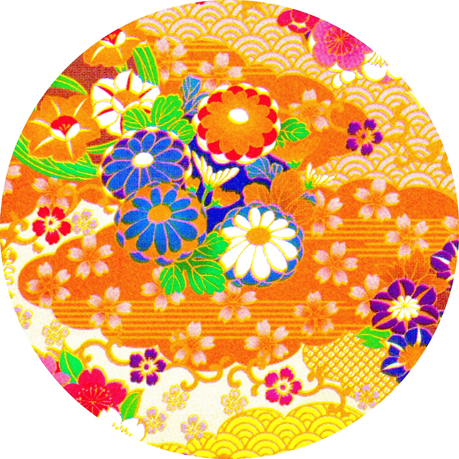 KUDOS.JP Envelope Seals Japanese Pattern Round Stickers - Gift Packing Decorative Label 48 Pcs (Cherry Blossoms)