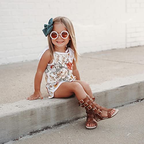 WZTYYDS Toddler Baby Girl Summer Clothes Floral Romper Tie-Up Strap Halter Jumpsuit Infant Summer Sling Playsuit 6M-3T (A-flower romper a, 12-18 Months)