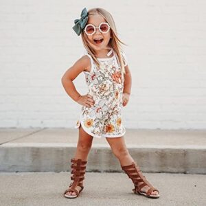 WZTYYDS Toddler Baby Girl Summer Clothes Floral Romper Tie-Up Strap Halter Jumpsuit Infant Summer Sling Playsuit 6M-3T (A-flower romper a, 12-18 Months)