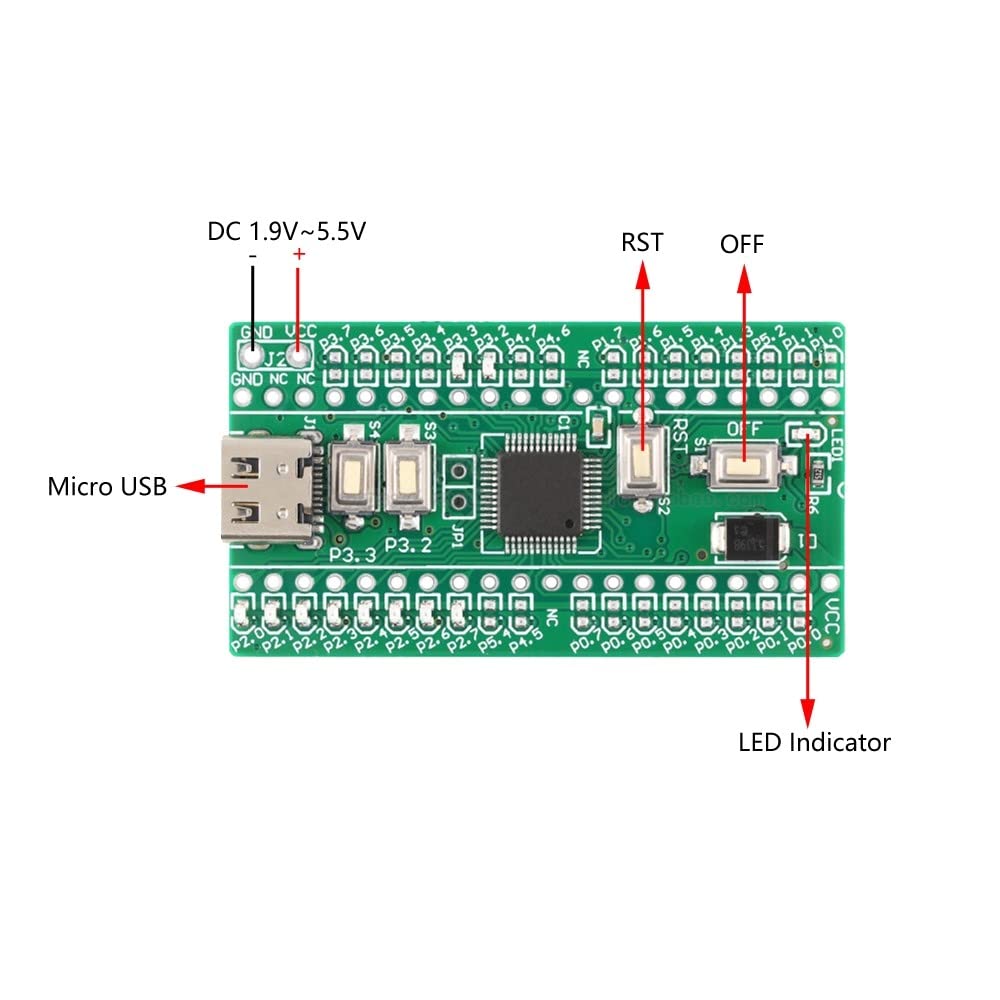 DONGKER STC32G12K128 Development Board,1.9V~5.5V 8051 MCU Controller System Board Core Learning Module for Embedded System Development