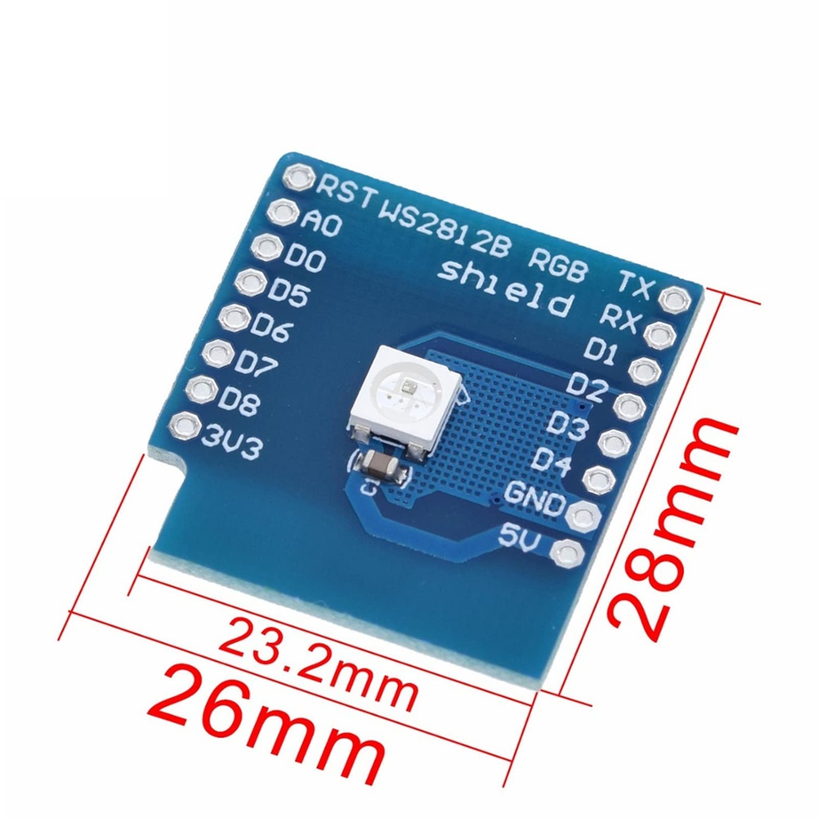 KENID 1PCS Esp8266 D1 Module WS2812B RGB Shield D1 ESP8266 Module Board Wiht Pins Esp8266