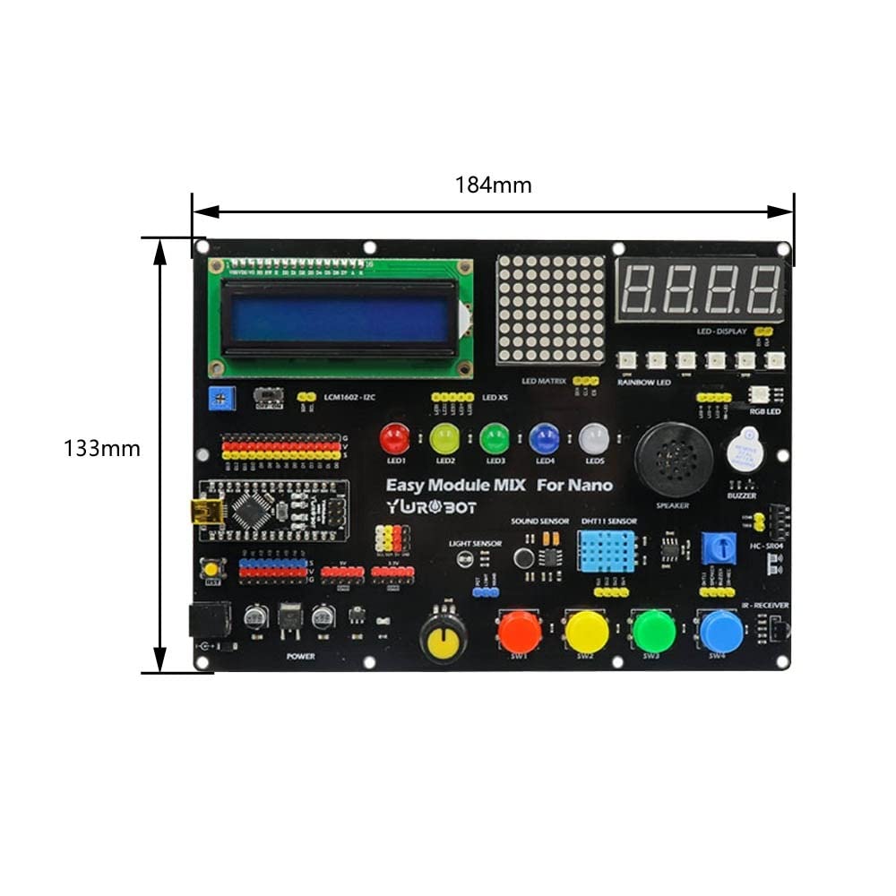 MiOYOOW Development Board, Nano USB Programmable Board MCU Controller for Beginners