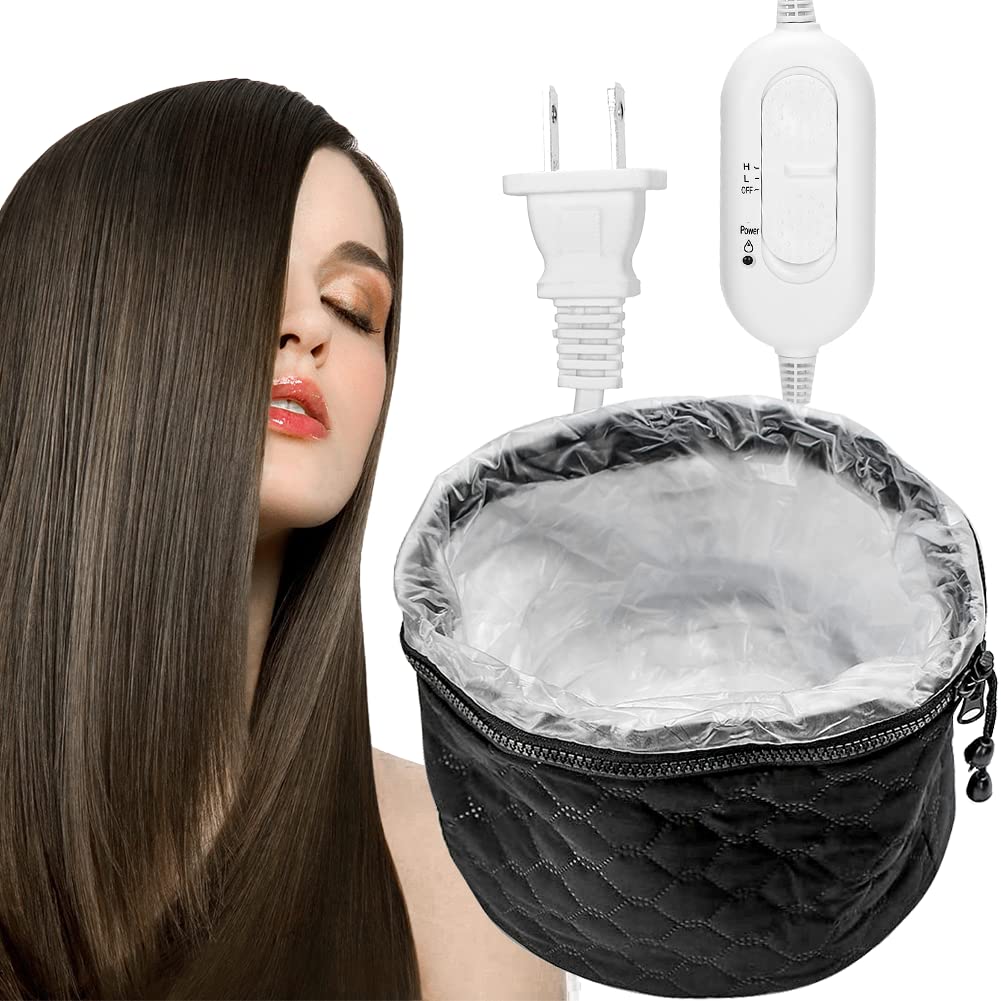 Watris Veiyi Hair Steamer Heat Cap, 2 Gear Temperature Control, Deep Conditioning Heating Cap, for Home Spa Use