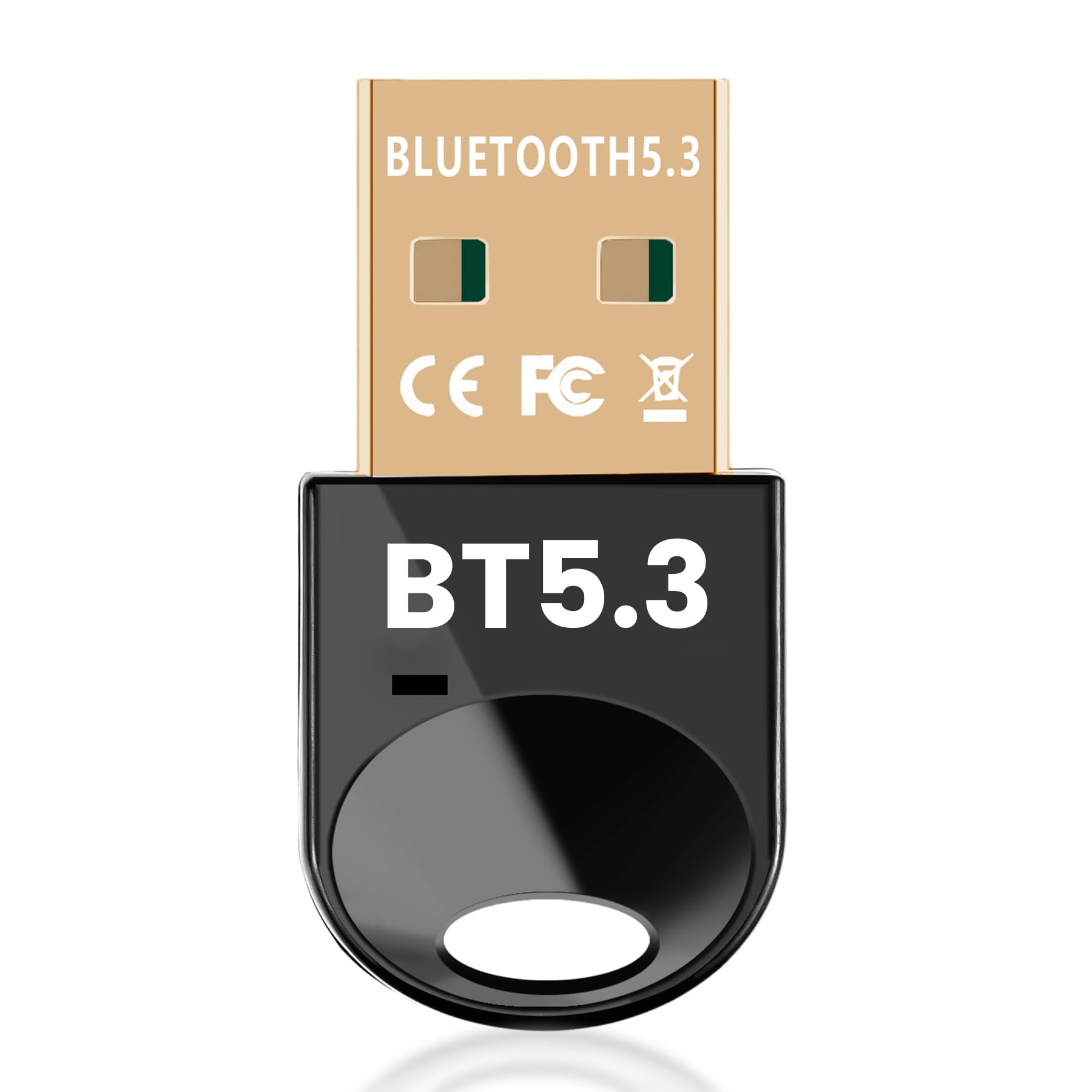 Bluetooth Adapter for PC, Bluetooth 5.3+EDR USB Dongle, Bluetooth Receiver Transmitter for Wireless Keyboard, Mouse, Speaker, Headset, Support Windows 11/10/8.1, Plug and Play No Driver Required