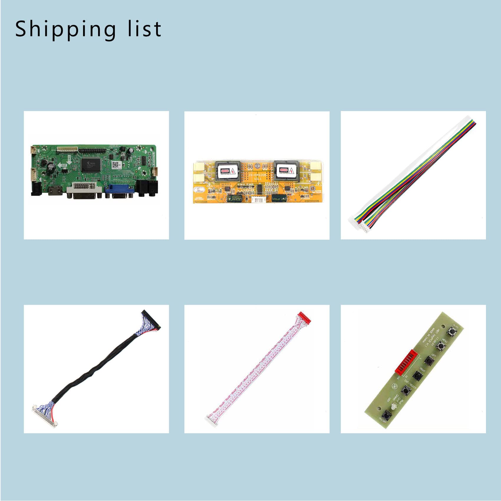 A-MIND HD-MI VGA LCD Controller Board Work for M170ETN01.1 17" 19" 1280x1024 M170EG01 LTM170EU LM190E02 HSD190ME12 TFT-LCD Screen Panel Replacement