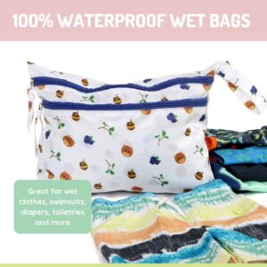 melii Waterproof Wet & Dry Bag with Handle, for Wet Bathing Suits, Diapers and Potty Training and Dishes (Bear)