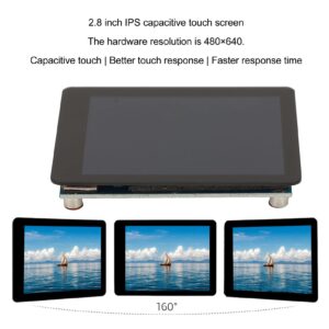 Septpenta Capacitive Touch Screen, 5 Point Touch Control 6H Hardness 60HZ Quick Response 2.8in IPS Touch Display, DSI Interface Control Backlight Brightness 480X940 for OS