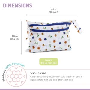 melii Waterproof Wet & Dry Bag with Handle, for Wet Bathing Suits, Diapers and Potty Training and Dishes (Bear)