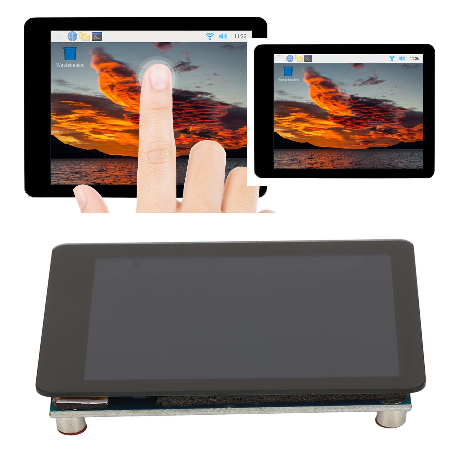 Septpenta Capacitive Touch Screen, 5 Point Touch Control 6H Hardness 60HZ Quick Response 2.8in IPS Touch Display, DSI Interface Control Backlight Brightness 480X940 for OS