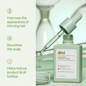 Divi Hair Scalp Serum for Women and Men - Revitalize and Balance Your Scalp - Improves Appearance of Thinning Hair, Nourishes the Scalp and Helps Remove Product and Oil Buildup, 100ml