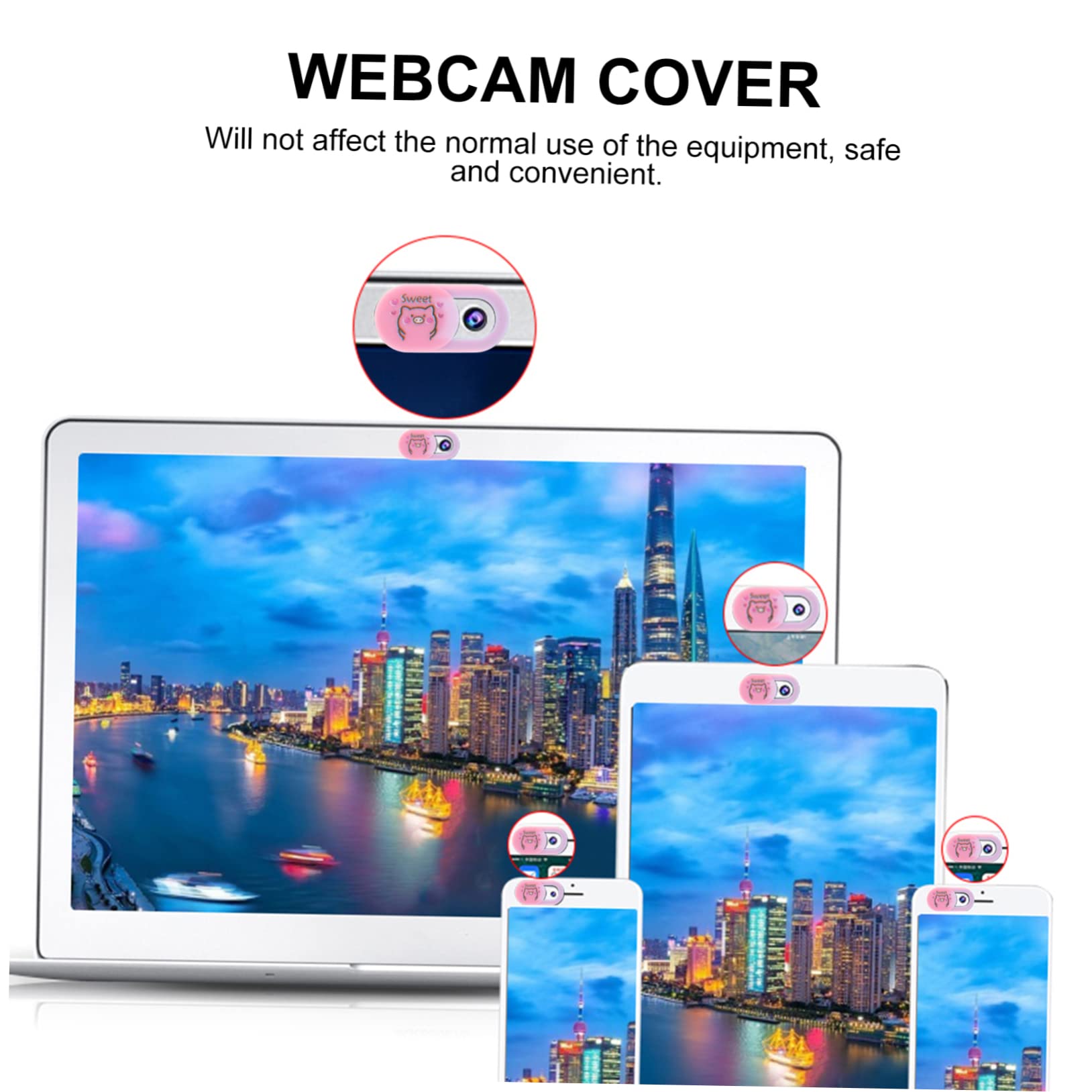 KOMBIUDA 3pcs Camera Privacy Cover Premium Webcam Cover Camera Cover Privacy Sticker Webcam Privacy Cover Phone Computer Pig Webcam Cover Pig Computer Phone Webcam Cover Webcam Protector