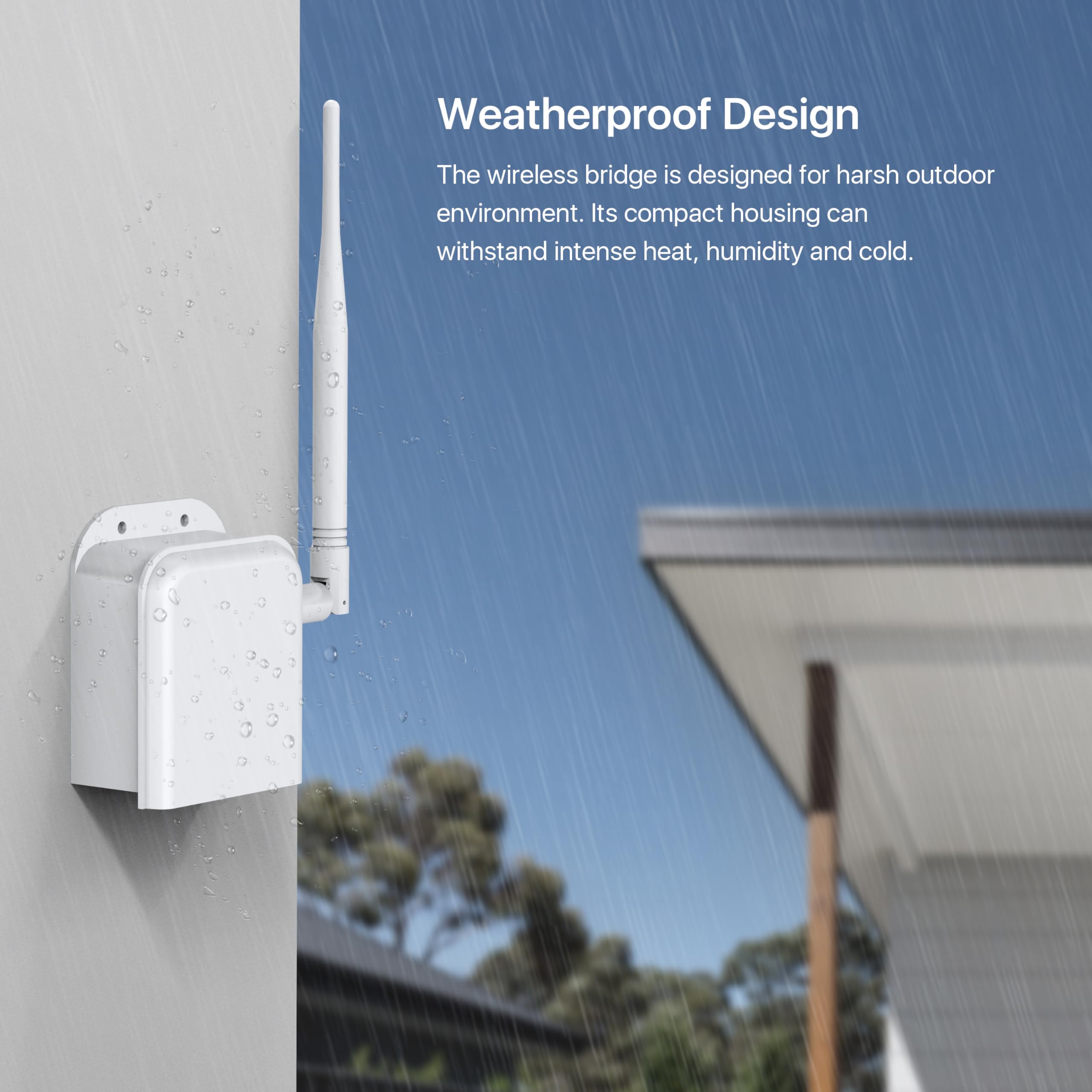 Wireless Bridge Point to Point, 900MHz Outdoor WiFi Bridge with 2600 feet Long Range Transmission Distance