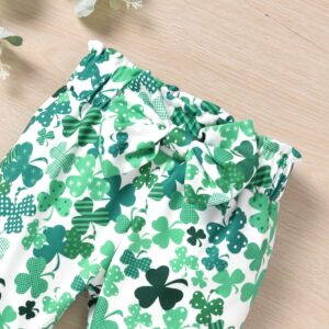 HINTINA Infant Baby Girl 1st First St. Saint Patricks Day Outfits Shamrock Clover Bodysuit Clothes Set 0-3 Months