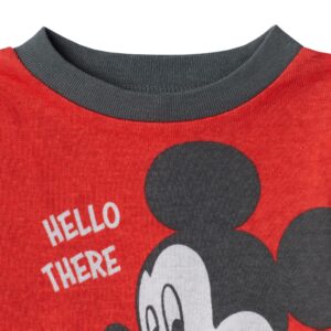 Disney Baby Boys' Mickey Mouse 4-Piece Snug Fit Cotton Pajamas (as1, age, 24_months, Hello There)