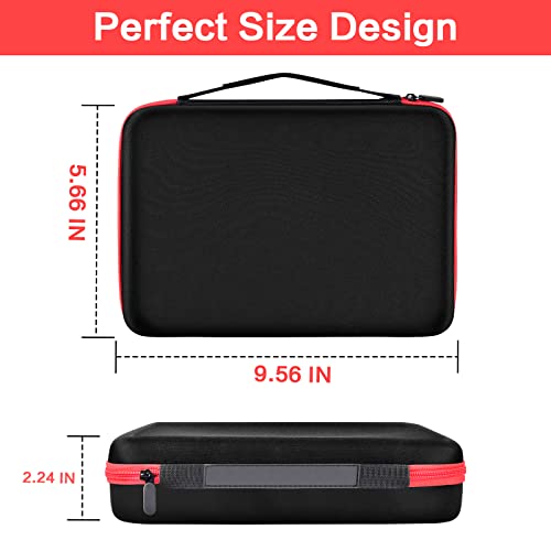 casmilee Battery Organizer & Storage Case with Tester for 162+ AA AAA 4A C D 9V 3V Lithium LR44 CR2 CR123 CR1632 CR2032 18650 Button - Batteries Not Included (Red)