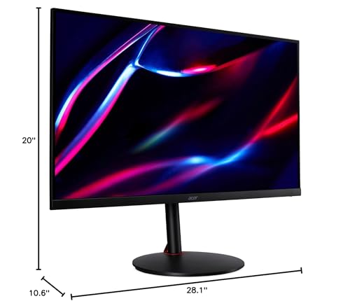 Acer Nitro 31.5" WQHD 2560 x 1440 Gaming Monitor | AMD FreeSync Premium | Agile-Splendor IPS | 165Hz | Up to 0.5ms | ZeroFrame Design | Display Port 1.4 & 2 x HDMI 2.0 Ports | XV320QU Lmbmiiphx,Black