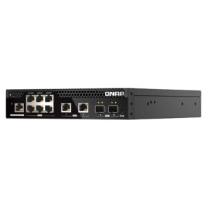 QNAP 10-Port 10GbE Half-Width Rackmount Layer 2 Managed Switch with 2 x 10GbE SFP+, 2 x 10NBASE-T RJ45, and 6 x 2.5GbE RJ45 Ports (QSW-M2106R-2S2T-US)