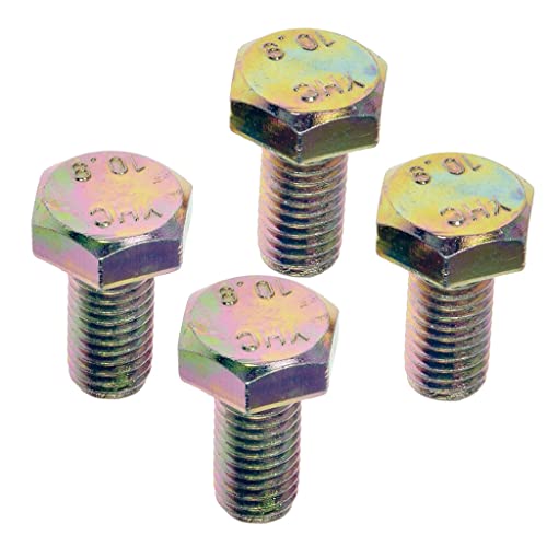 Hex Bolt | 4 Pieces | Class 10.9 | M10-1.5 x 20mm | Yellow Zinc | Steel