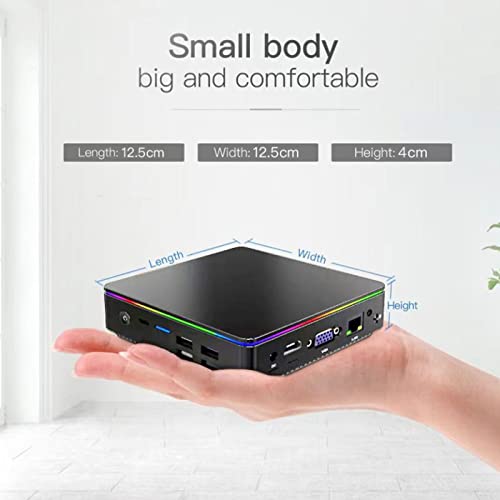 BUUA Mini PC, Wired Wireless Connection Mini Desktop Computer Z8350 CPU 4GB RAM 64GB ROM Small for Home for Office (US Plug)