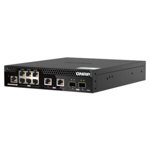 QNAP 10-Port 10GbE Half-Width Rackmount Layer 2 Managed Switch with 2 x 10GbE SFP+, 2 x 10NBASE-T RJ45, and 6 x 2.5GbE RJ45 Ports (QSW-M2106R-2S2T-US)