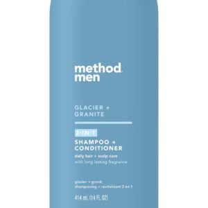 Method Men 2 in 1 Shampoo and Conditioner; Glacier + Granite; 14 oz; 6 pack