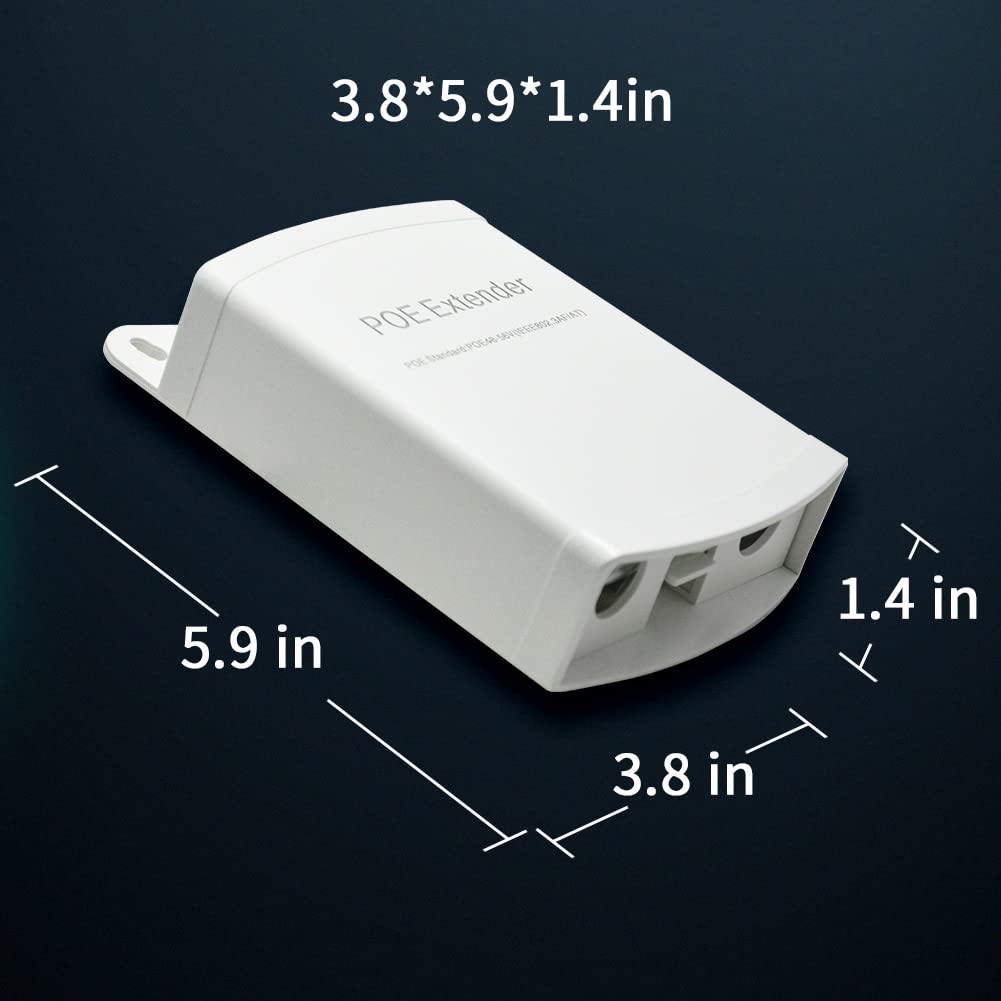 1 in 2 Out Outdoor Waterproof Poe Extender, 10/100Mbps, Extends 250m for Total Distance Up to 350m, IEEE802.3af/at for PoE Switch/Injector and Security POE Camera Over Cat5/6 Cable