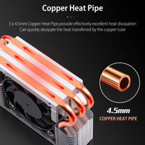 NewHail 12V M.2 2280 SSD Heatsink with 40mm PWM Cooling Fan, Copper Heat Pipes and Thermal Pad, SSD Cooler for M.2 2280 NVMe & SATA SSD Only