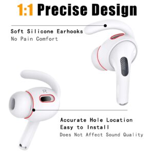 Luckvan Replacement Ear Hooks for AirPods Pro 2 Ear Tips Anti Slip Silicone Earbuds Cover for AirPods Pro2 Accessory Wing Tips White 4 Pairs