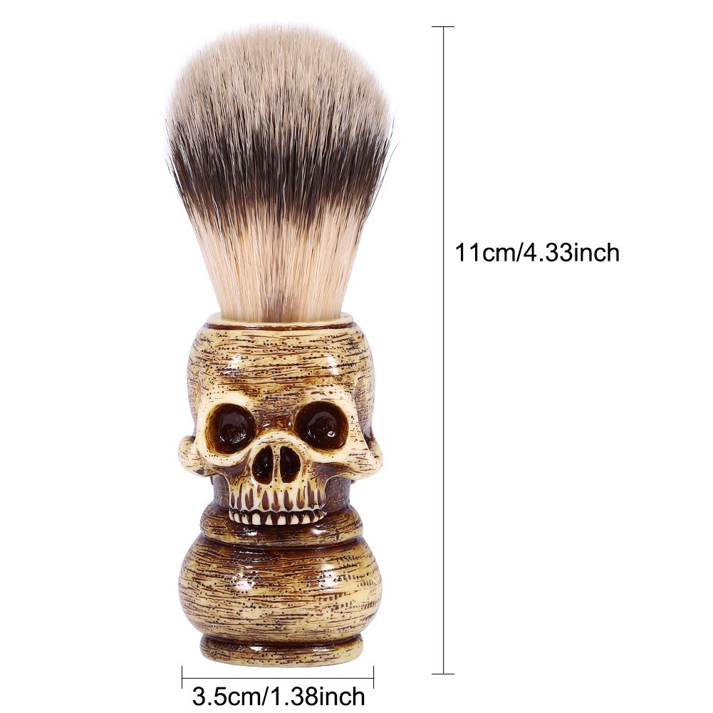 Shaving Brush,Shave Brush for Men,Men's Beard Shaving Brush, Shaving Cream Brush, Make Up Skull Head, Hair Salon, Beard Shaving Brush for Hair Salon,Home,Men's Grooming Tool