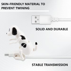 Frienda 2 Pcs Dog Charging Cable Dog Smartphone USB Cable Charger USB Data Transmission Dog Cable for USB Charging Cable of Phones Only Compatible with Type-c(White,Spot Style)