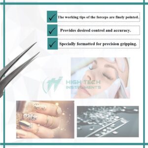 Professional Stainless Steel Tweezers 4.75" with Fine Precision Tips & Fenestrated Handle Suitable for Facial Hair, Splinter and Ingrown Hair Removal Used by Women & Men