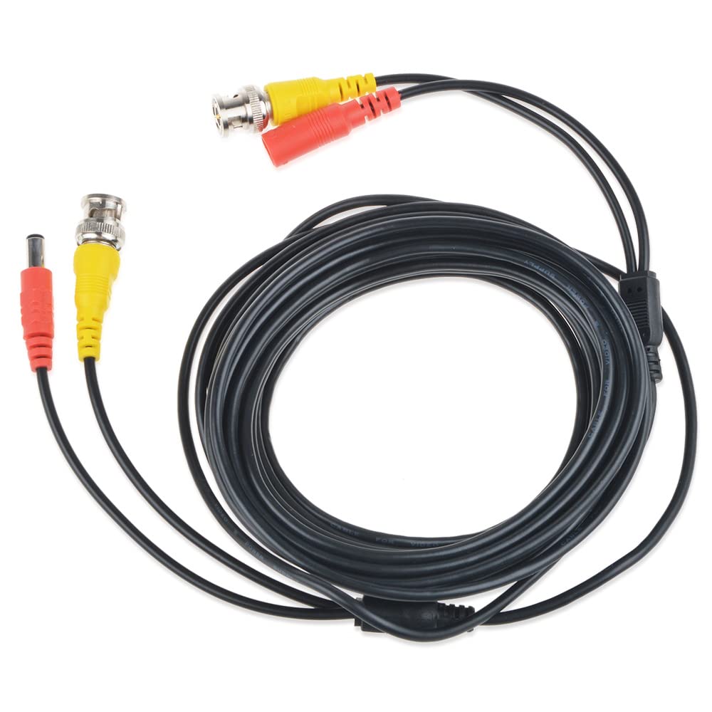 J-ZMQER 25ft Black Video Power BNC Cable Cord Lead Wires Replacement Compatible with Kguard CCTV DVR Security Cameras