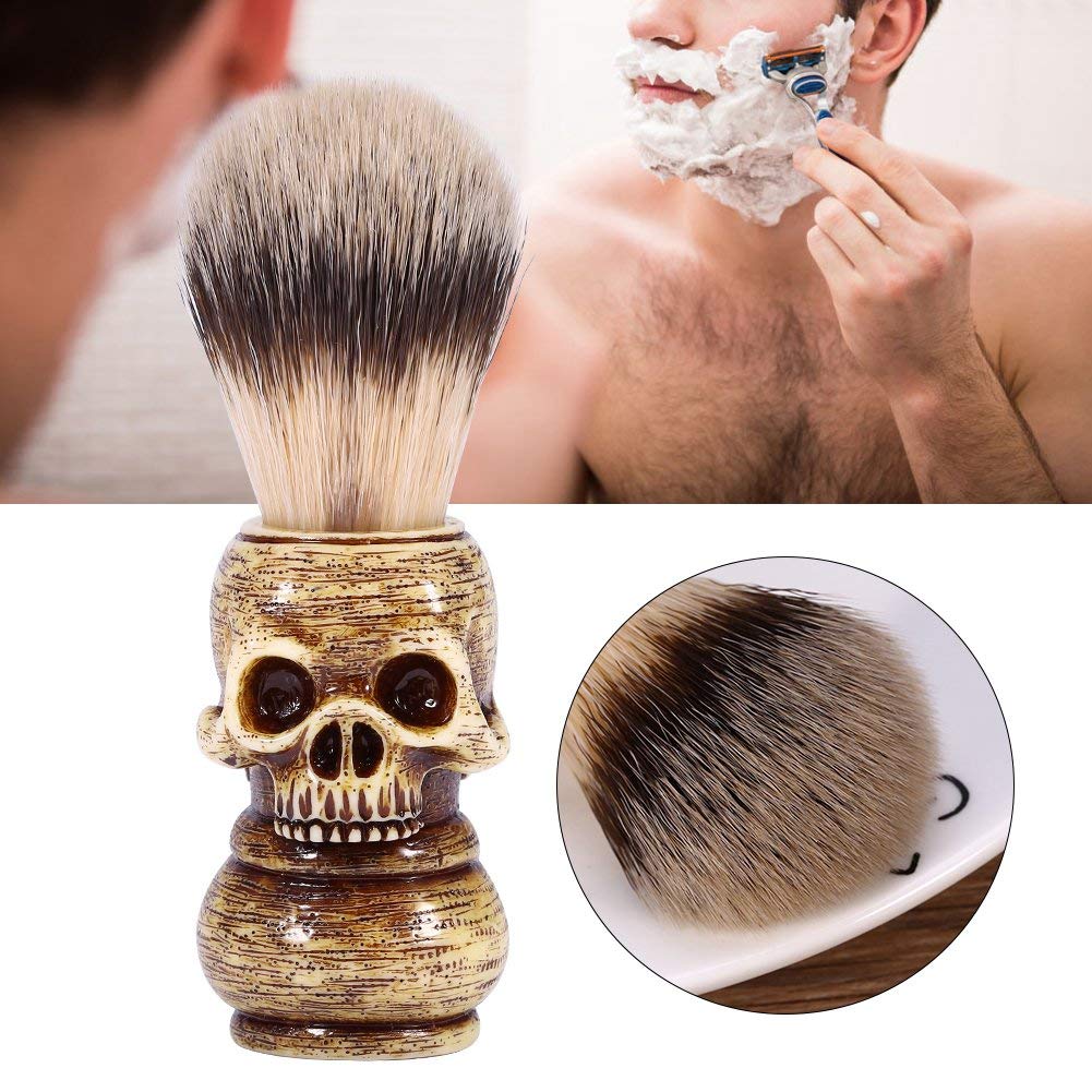 Shaving Brush,Shave Brush for Men,Men's Beard Shaving Brush, Shaving Cream Brush, Make Up Skull Head, Hair Salon, Beard Shaving Brush for Hair Salon,Home,Men's Grooming Tool