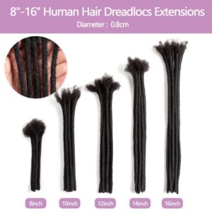 Originea 0.4cm and 0.6cm 0.8cm Width Options 6-18 Inch 100% Human Hair Loc Extension Full Handmade Permanent Locs Can Be Dyed and Bleached for Women Men Kids Dreadlock Extensions Real Human Hair