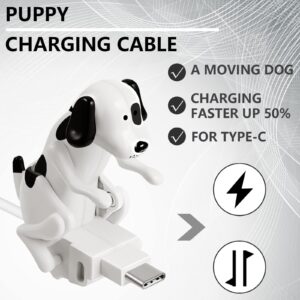 Frienda 2 Pcs Dog Charging Cable Dog Smartphone USB Cable Charger USB Data Transmission Dog Cable for USB Charging Cable of Phones Only Compatible with Type-c(White,Spot Style)