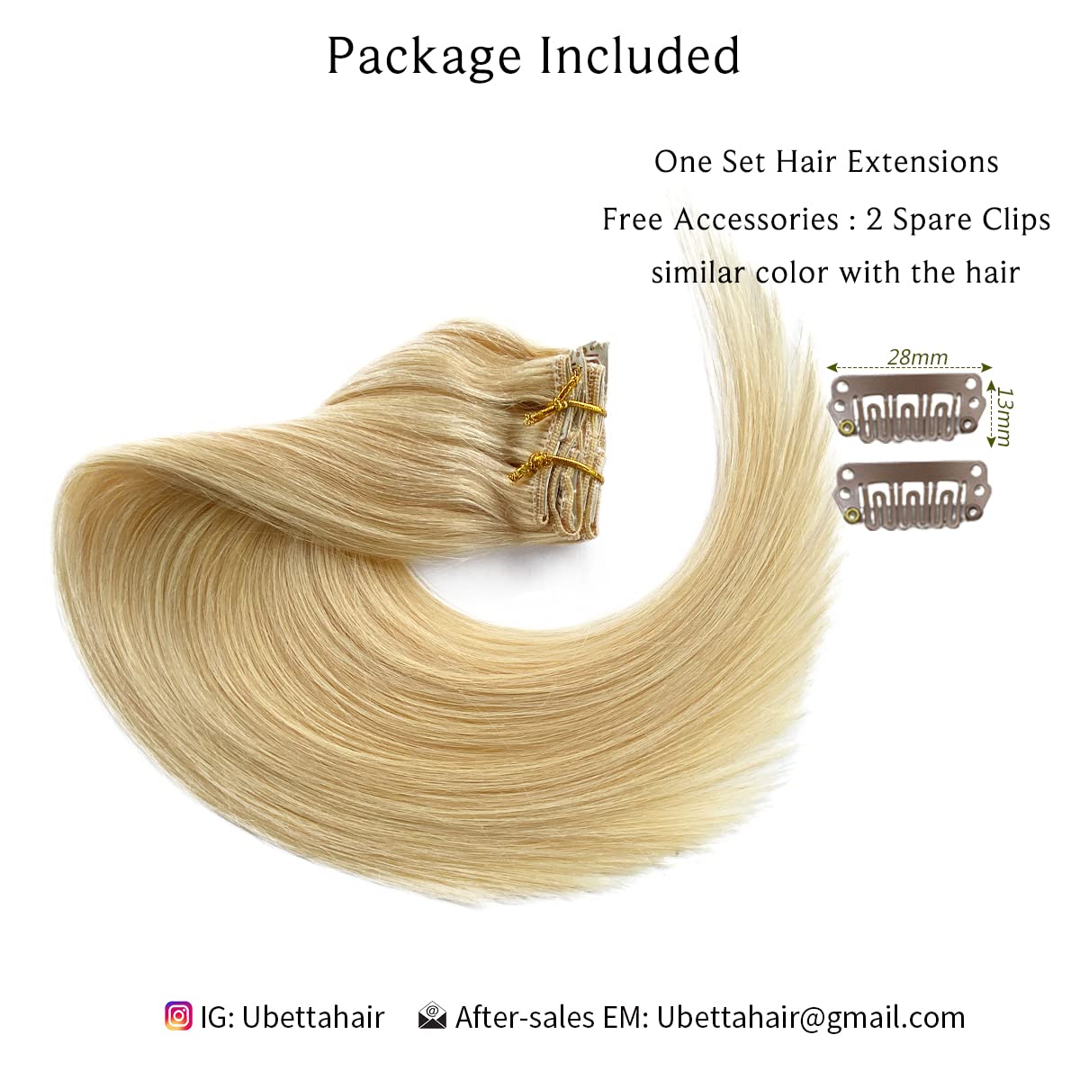 Clip in Hair Extensions Real Human Hair, Bleach Blonde Real Hair Extensions Clip in Human Hair, 7 Pieces 70G Double Wefts Remy Human Hair Clip in Extensions 16 Inch Clip-ins for Fine Hair Women