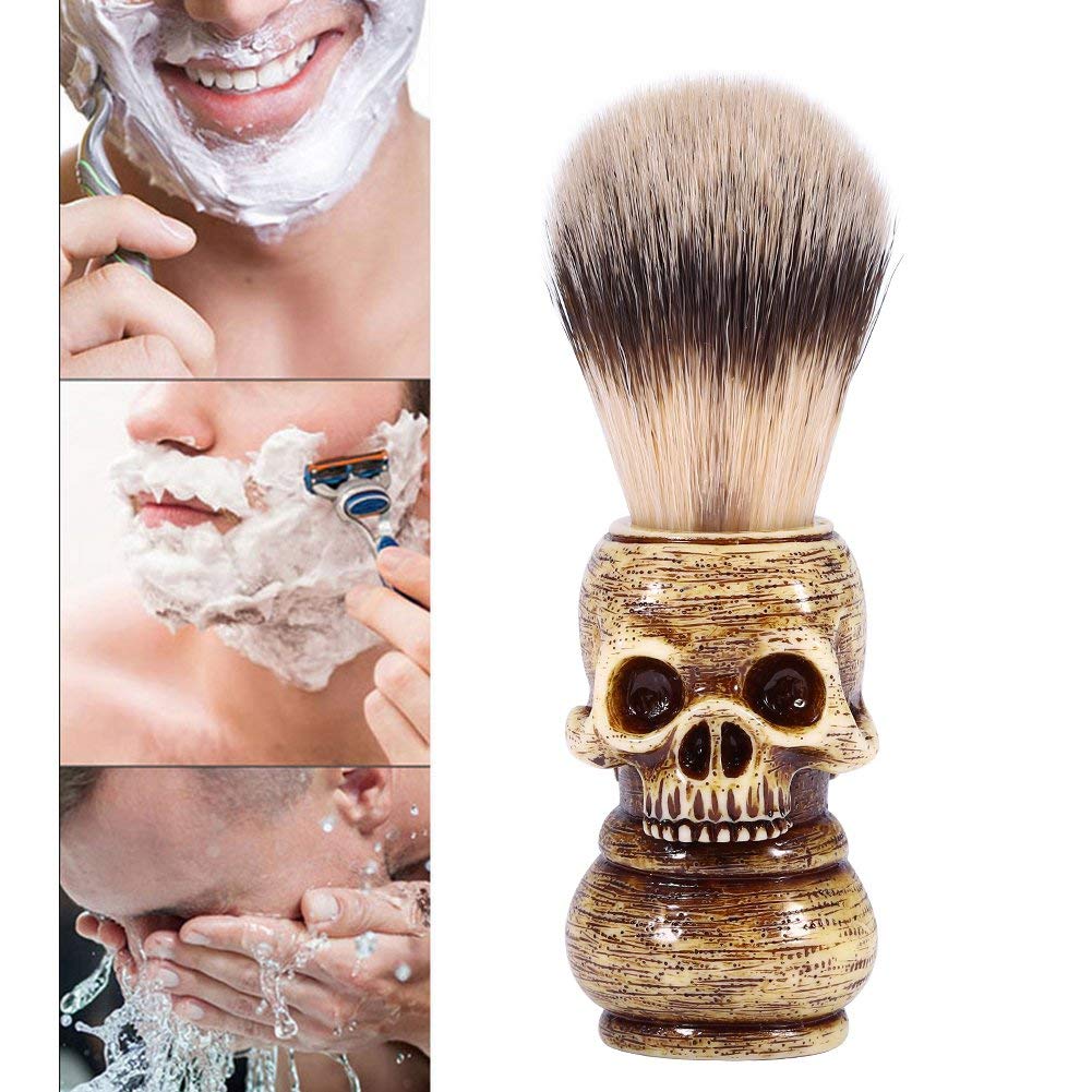 Shaving Brush,Shave Brush for Men,Men's Beard Shaving Brush, Shaving Cream Brush, Make Up Skull Head, Hair Salon, Beard Shaving Brush for Hair Salon,Home,Men's Grooming Tool