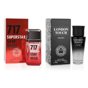 meta-bosem 717 superstar stay wild+london touch men's cologne collection, eau de toilette natural spray - clean fresh scents - holiday gift set (pack of 2) each 3.4 fl oz, total 6.8 fl oz