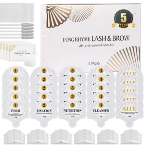 DONG RHYME 2 in 1 Lash Lift Kit and Brow Lamination Kit, Advanced Design Disposable Eyelash Lift Kit, Quick Finish and Long Lasting Professional Eyelash Perm Kit Suitable for Eye Makeup Enthusiast