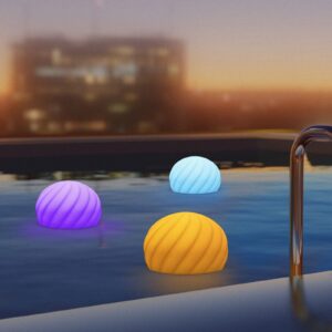 Cyrene LED Lamp - Waterproof Floating Bluetooth Color Changing Light - App-Controlled LED Ball Orb for Swimming Pool & Hot Tub - Rechargeable Silicone LED Ball Light -9 in x 5.9 in